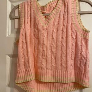 Pink Preppy Y2k Shein Sweater Vest Indie Oversized